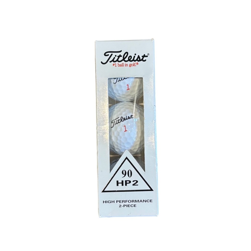 NIB Titleist HP2 90 High Performance 2-Piece Golf Balls 3 Ball Sleeve White